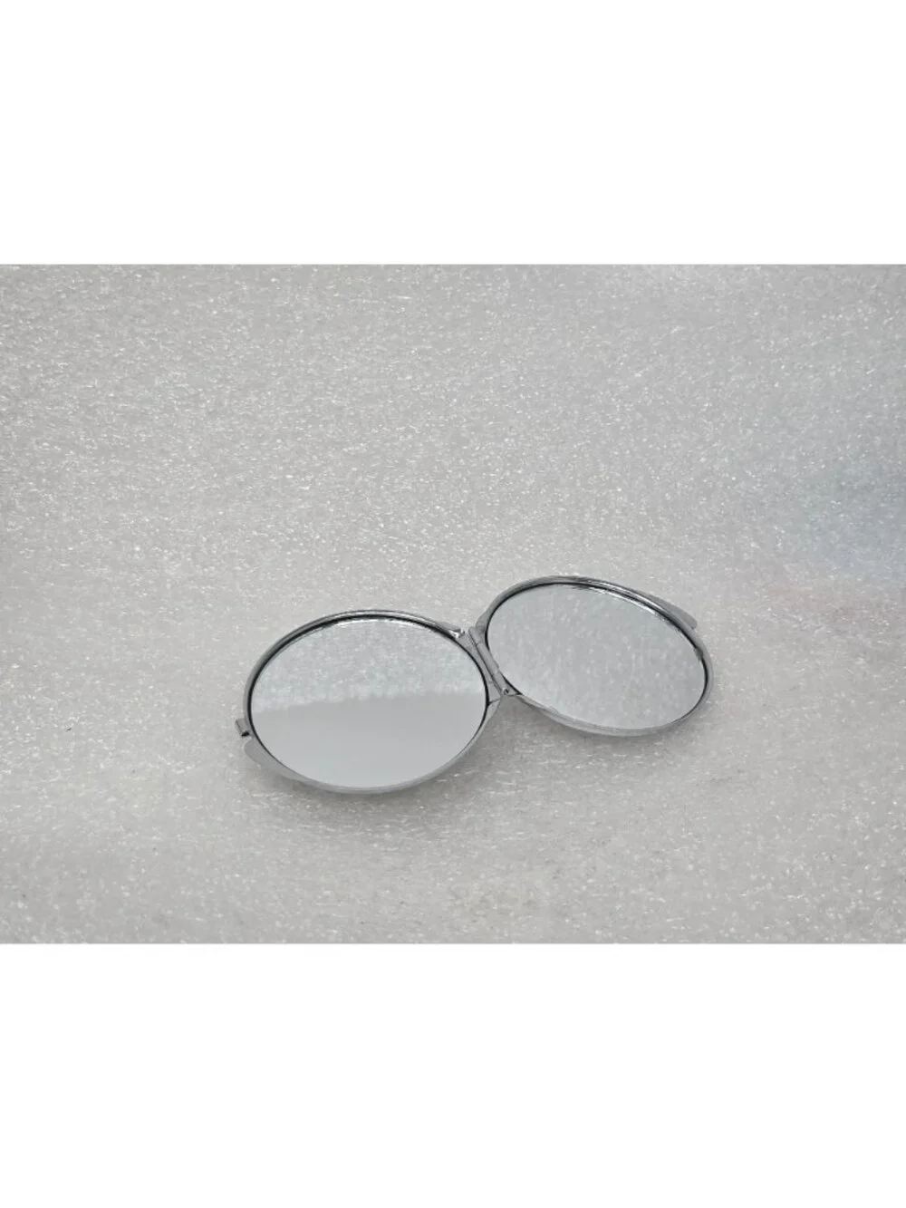 Elegant Faux Pearl & Rhinestone Compact Makeup Mirror Double Sided Vintage Style